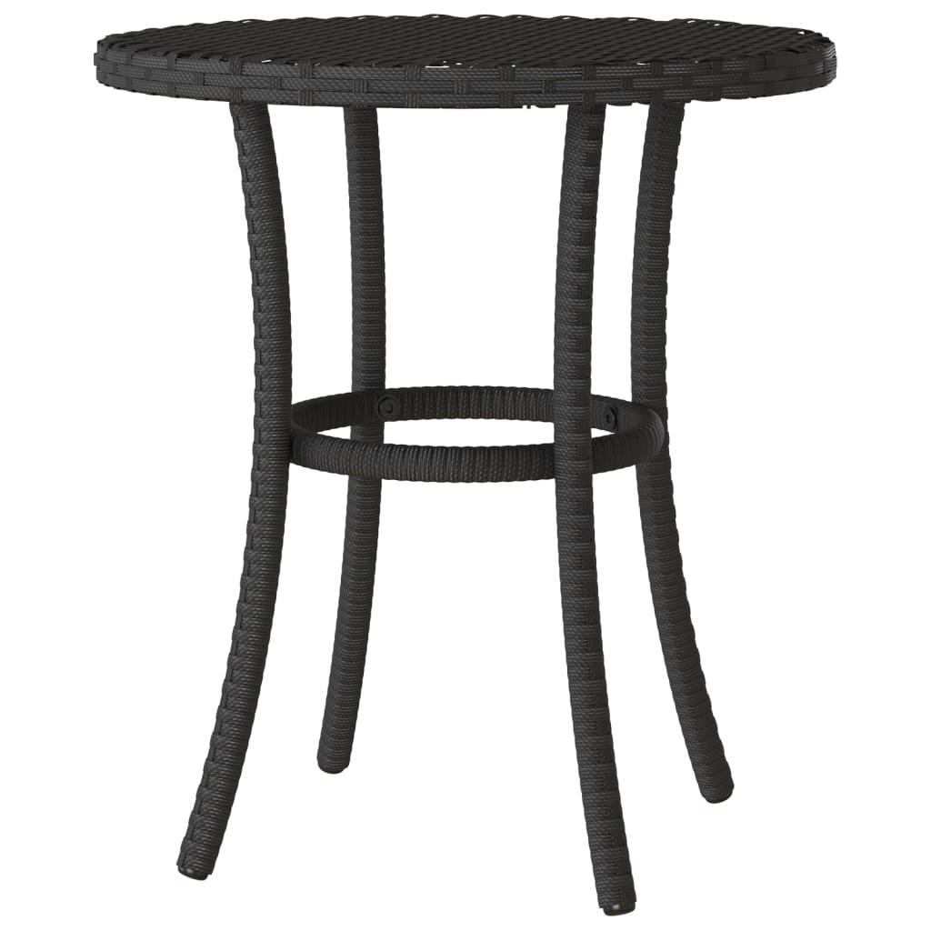 3-tlg. Bistro-Set mit Kissen Schwarz Poly Rattan – Bild 9