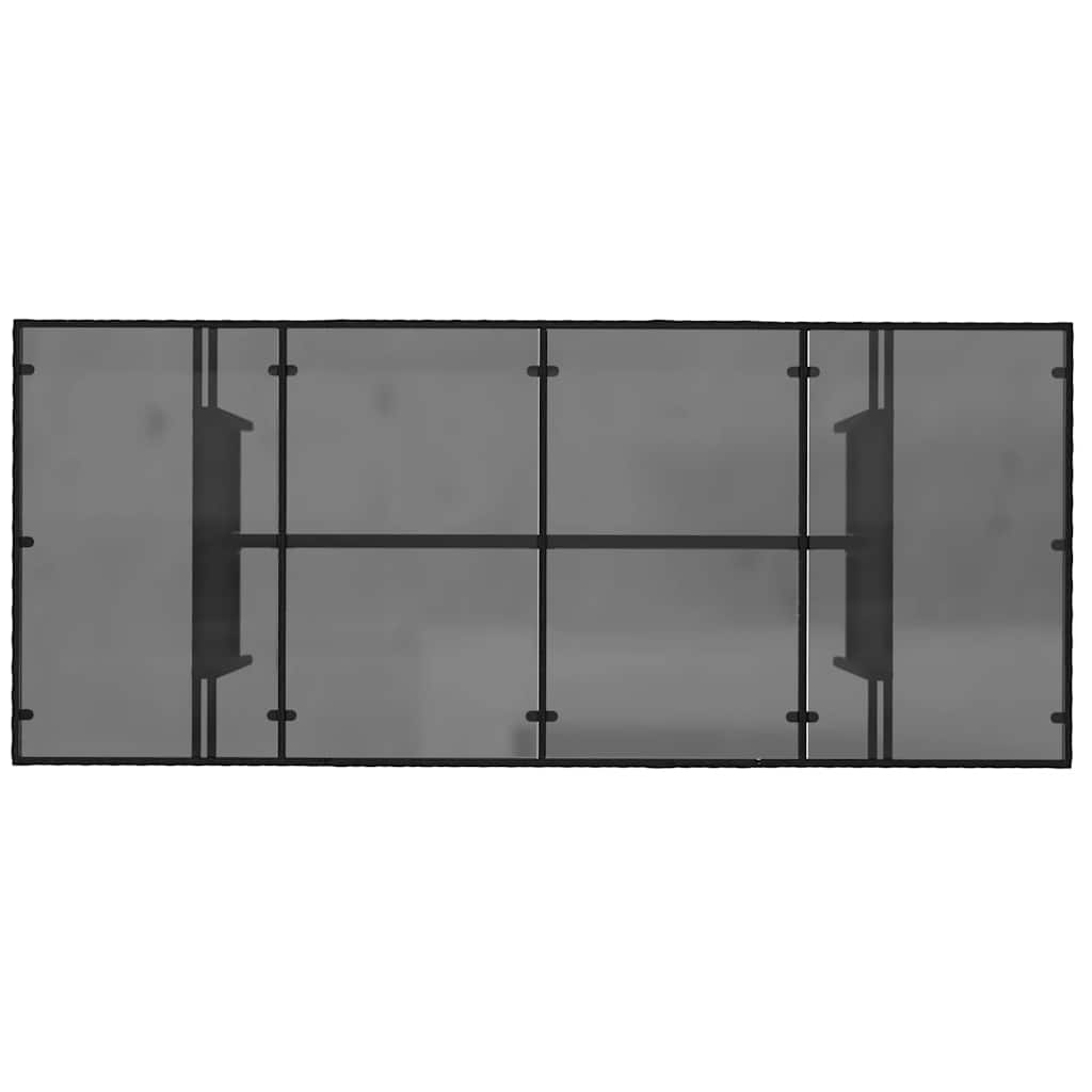 Gartentisch mit Glasplatte Schwarz 190x80x74 cm Poly Rattan – Bild 7