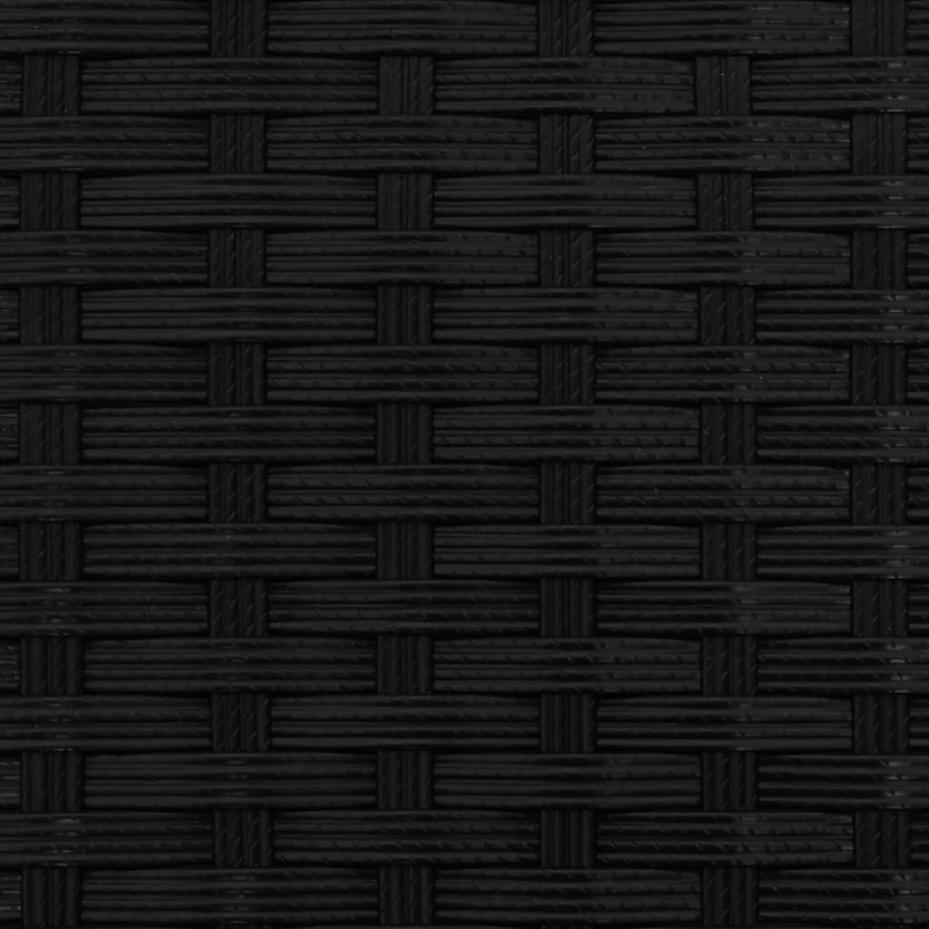 Outdoor-Sofa 3-Sitzer mit Dach und Hockern Schwarz Poly-Rattan – Bild 10