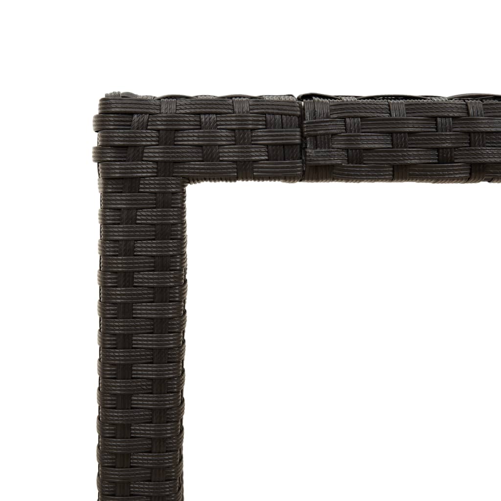 Gartentisch mit Glasplatte Schwarz 190x90x75 cm Poly Rattan – Bild 9