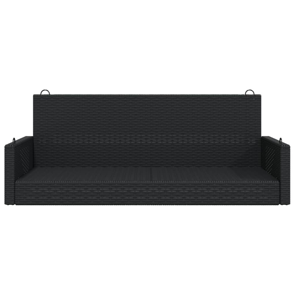 Hängebank Schwarz 119x56x48 cm Poly Rattan – Bild 4