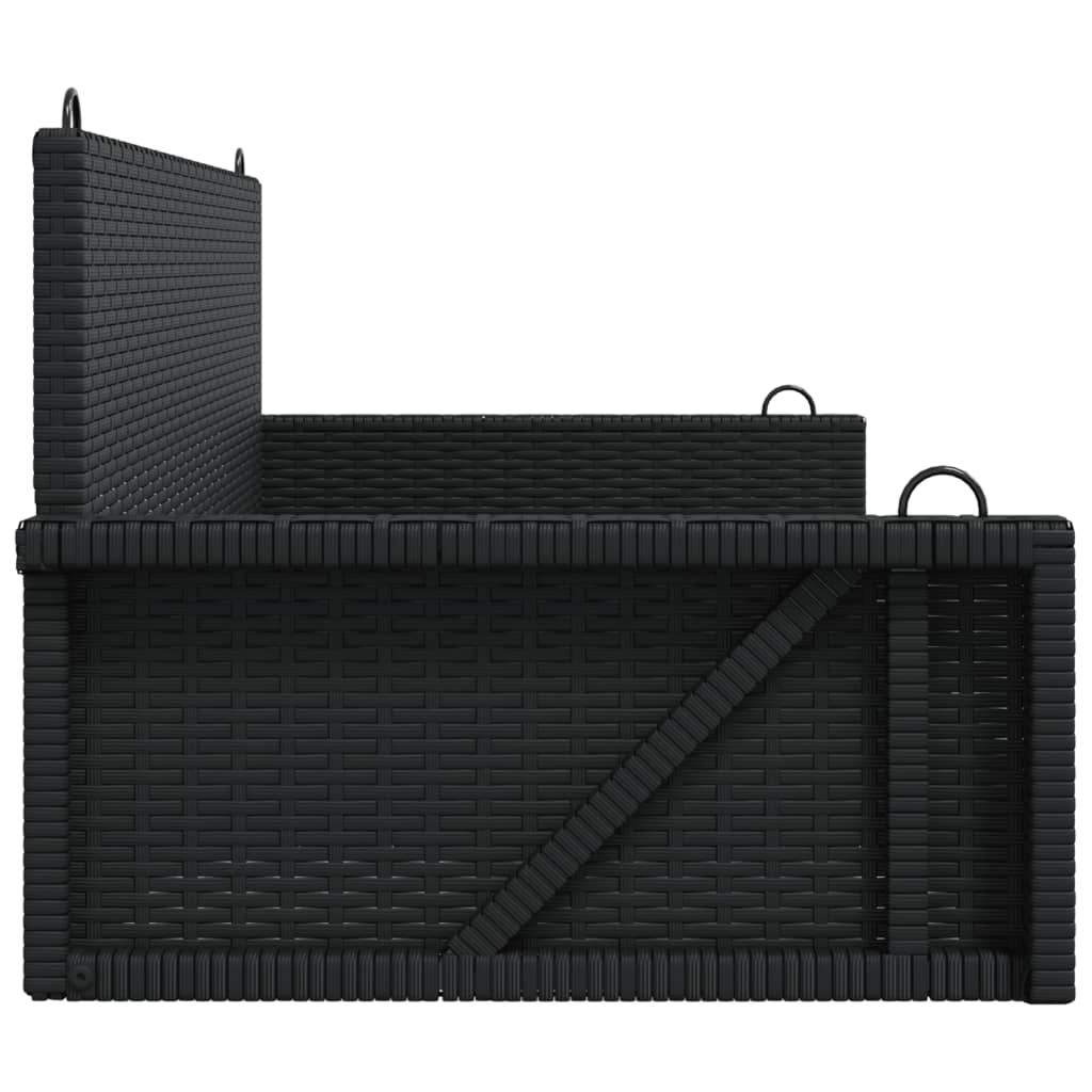 Hängebank Schwarz 119x56x48 cm Poly Rattan – Bild 5