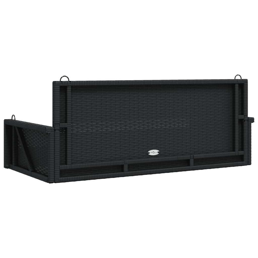 Hängebank Schwarz 119x56x48 cm Poly Rattan – Bild 6