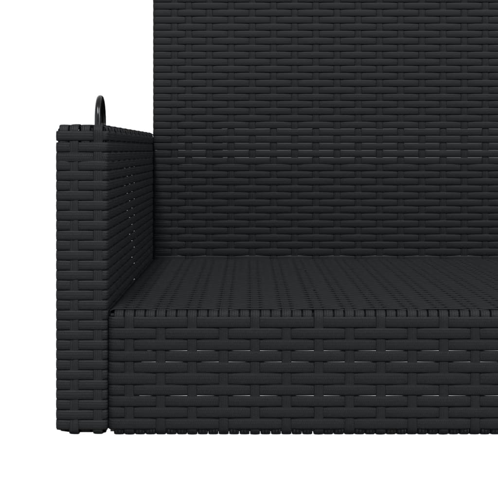 Hängebank Schwarz 119x56x48 cm Poly Rattan – Bild 8