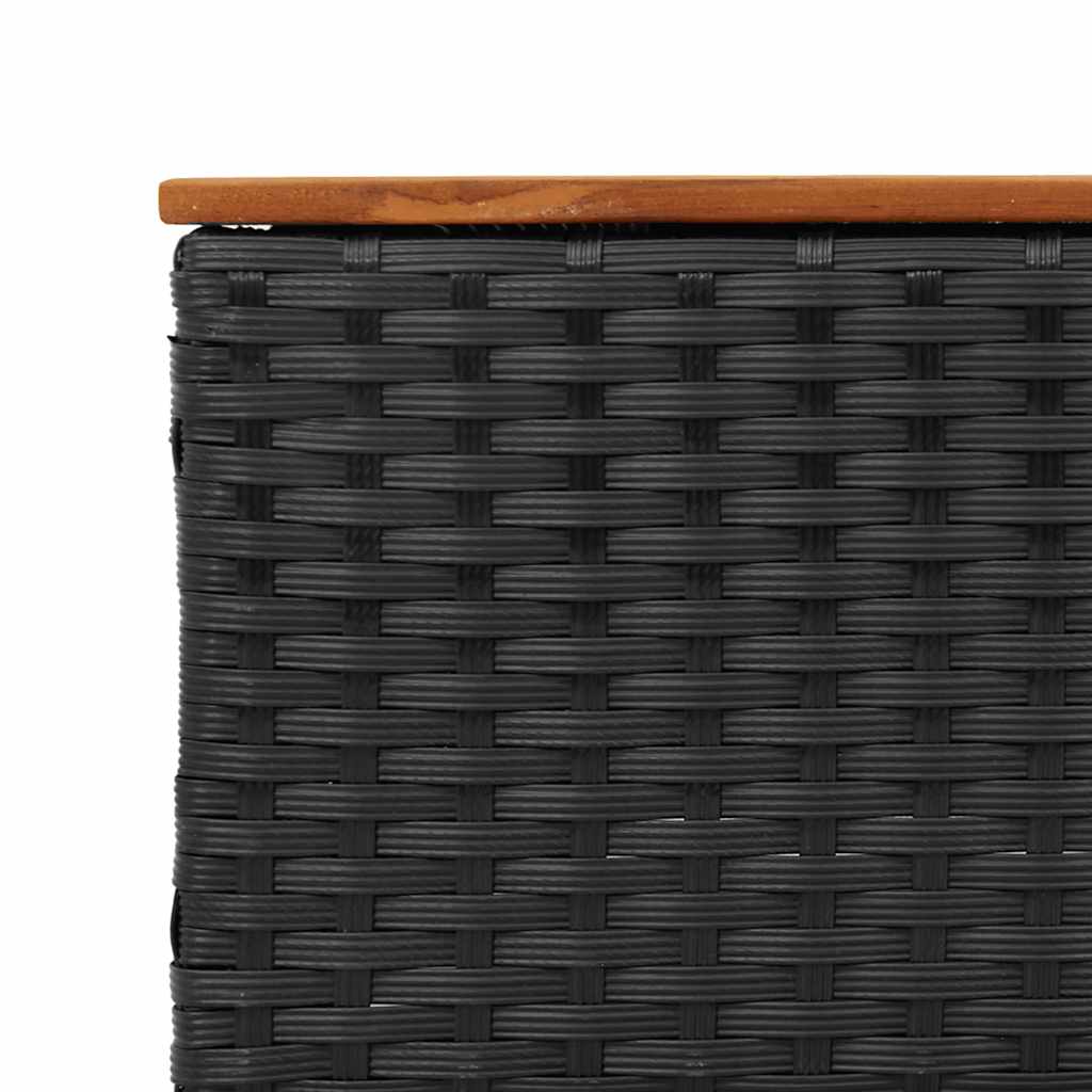 3-tlg. Garten-Sofagarnitur mit Kissen Schwarz Poly Rattan – Bild 7