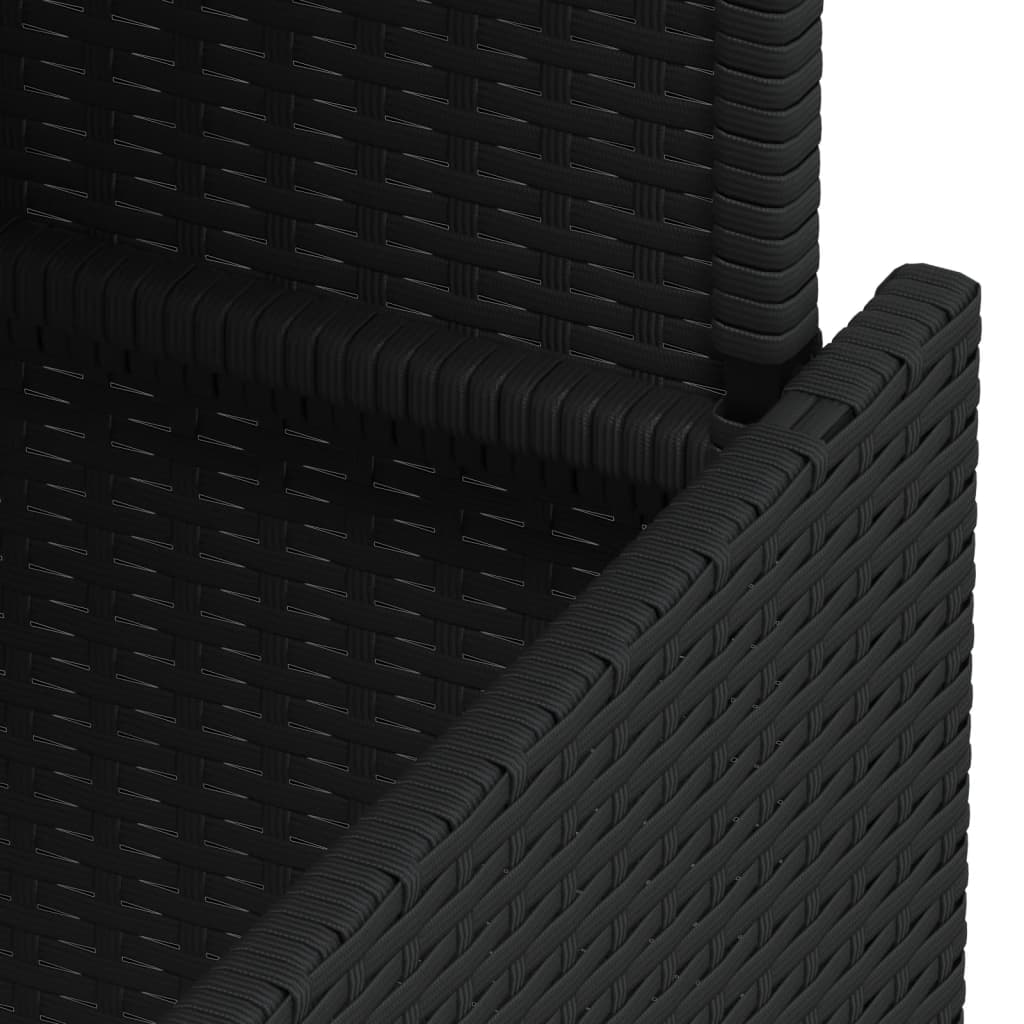 Gartentisch mit Glasplatte Schwarz 100x55x73 cm Poly Rattan – Bild 12