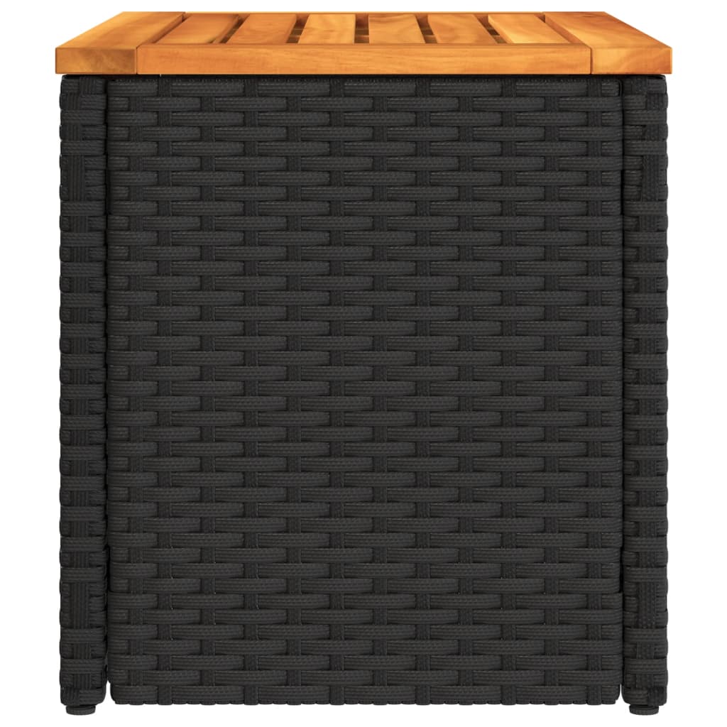 Garten-Beistelltische 2 Stk Schwarz 55x34x37cm Poly Rattan Holz – Bild 6