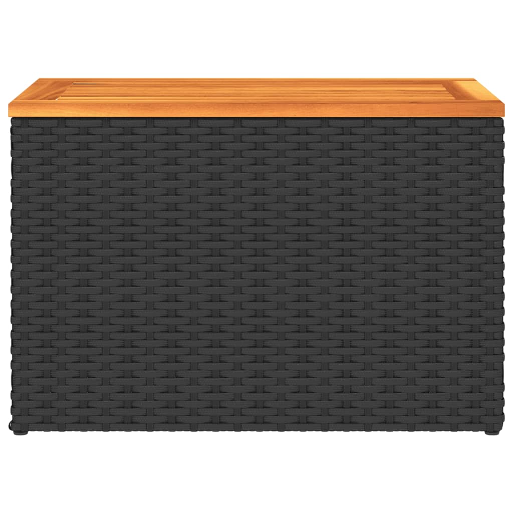 Garten-Beistelltische 2 Stk Schwarz 55x34x37cm Poly Rattan Holz – Bild 7