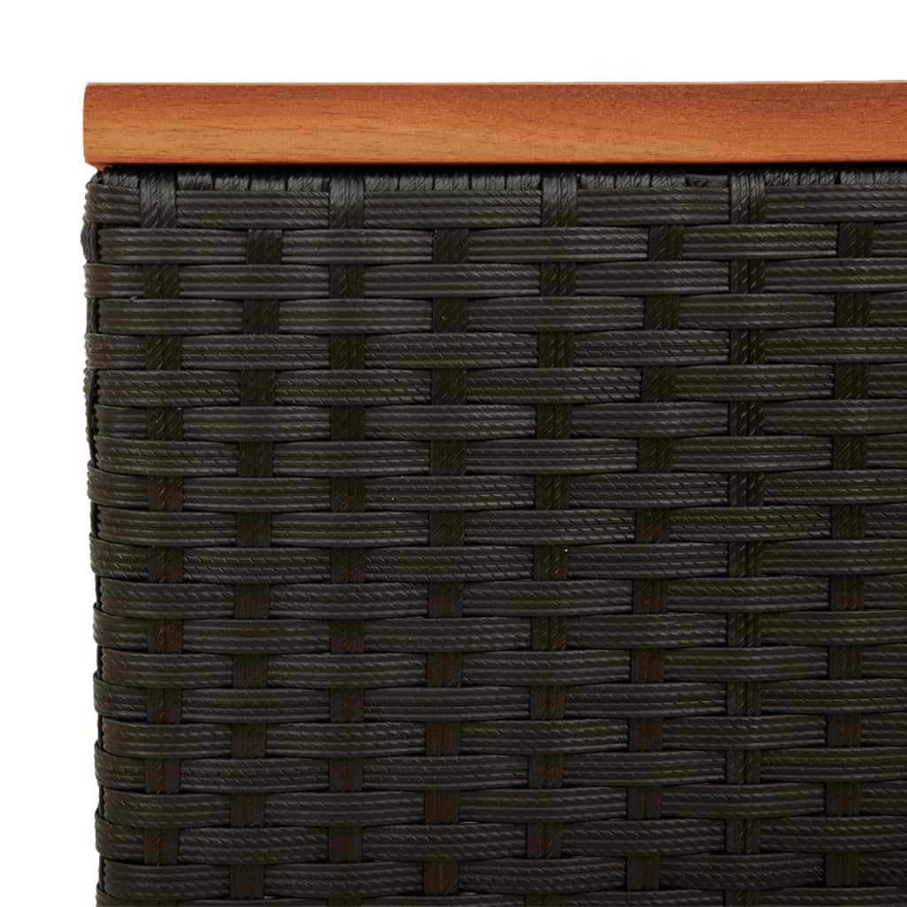 Garten-Beistelltische 2 Stk Schwarz 55x34x37cm Poly Rattan Holz – Bild 9