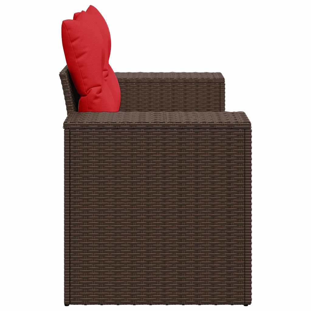 Gartensofa mit Kissen 2-Sitzer Braun Poly Rattan – Bild 5