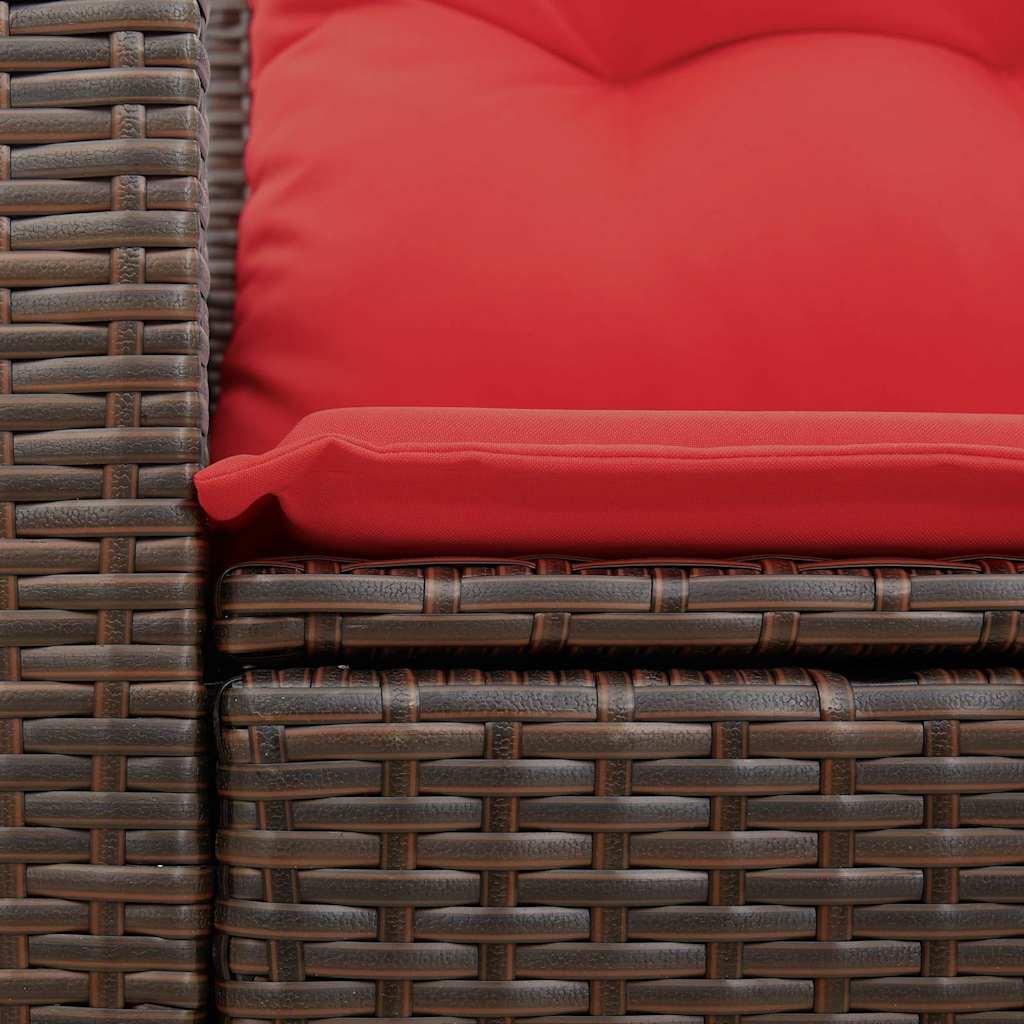 Gartensofa mit Kissen 2-Sitzer Braun Poly Rattan – Bild 7