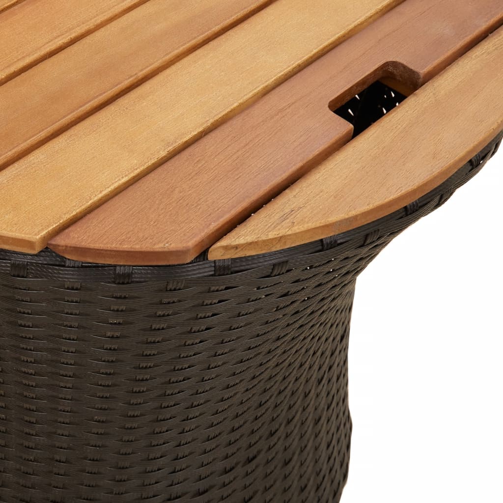 Garten-Beistelltische 2 Stk. mit Holzplatte Schwarz Poly Rattan – Bild 8