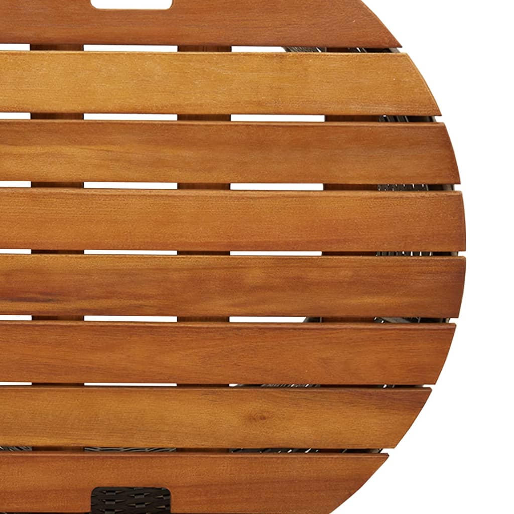 Garten-Beistelltische 2 Stk. mit Holzplatte Schwarz Poly Rattan – Bild 9