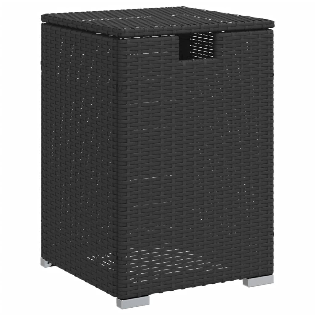 Propan-Tank-Verstecktisch Schwarz 40x40x60 cm Poly Rattan – Bild 2