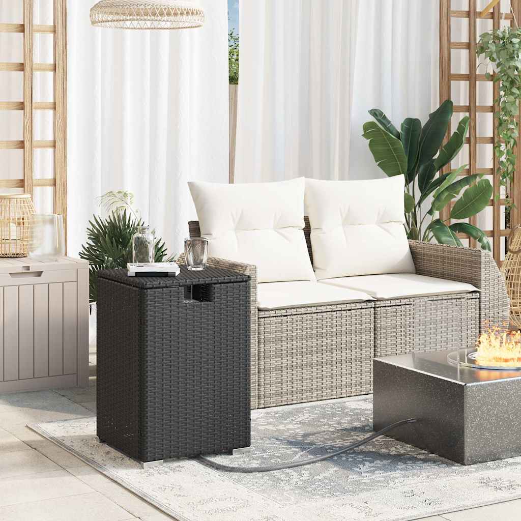 Propan-Tank-Verstecktisch Schwarz 40x40x60 cm Poly Rattan – Bild 3