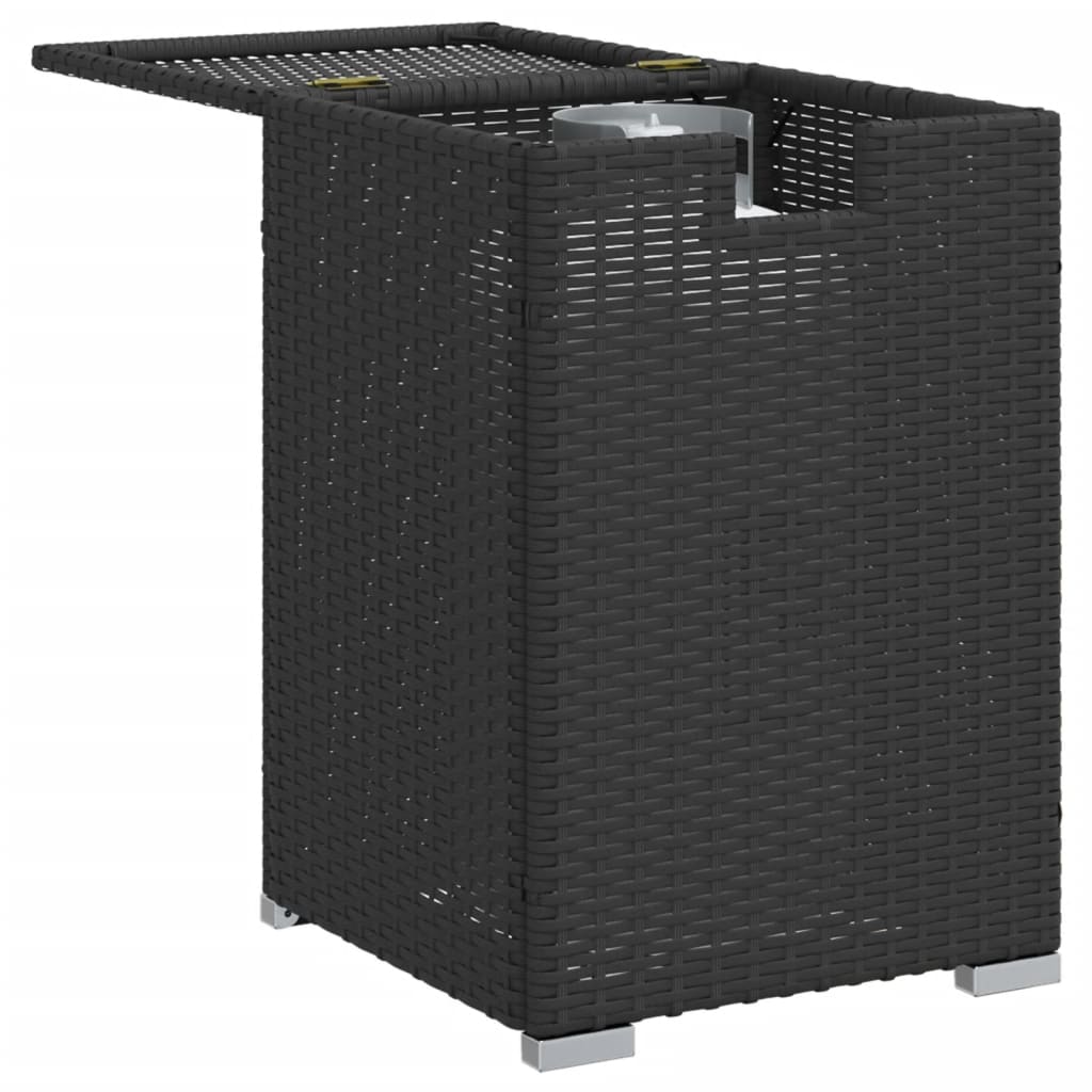 Propan-Tank-Verstecktisch Schwarz 40x40x60 cm Poly Rattan – Bild 4