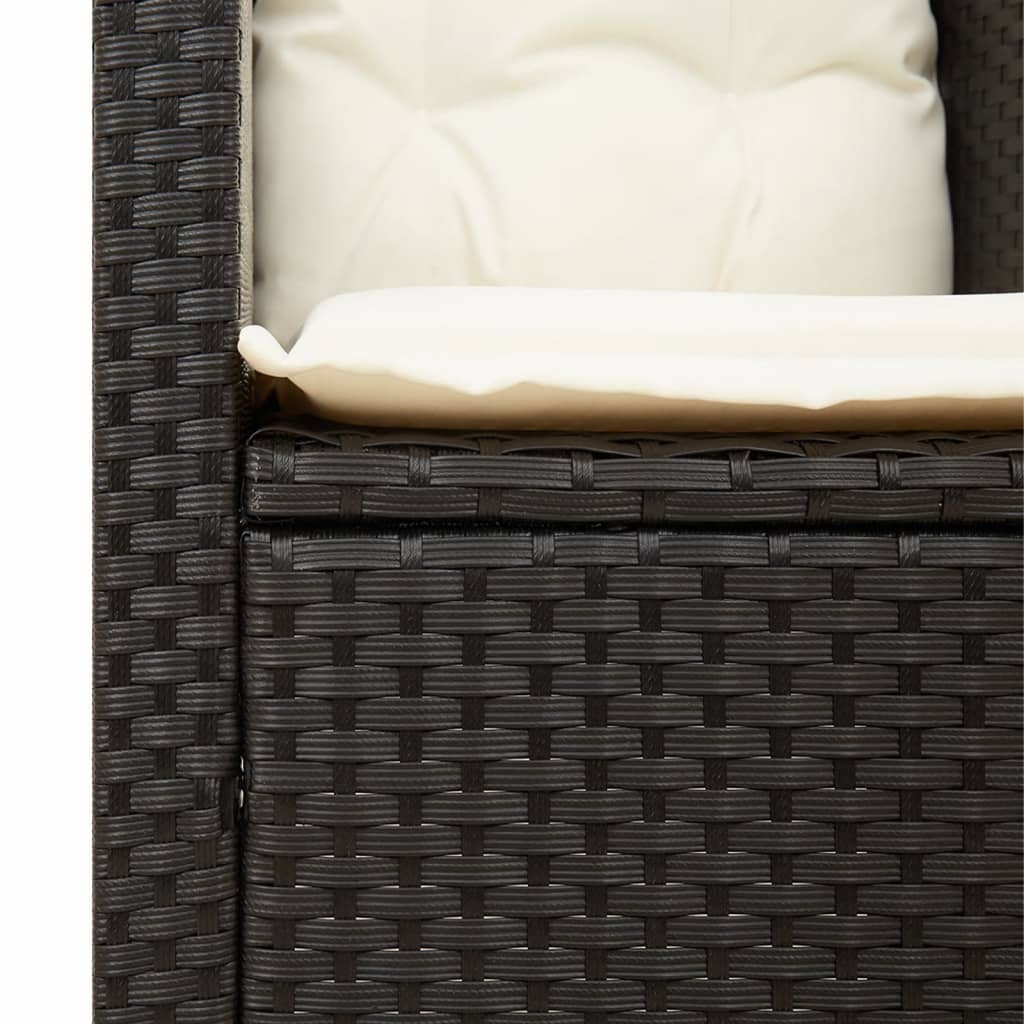 Gartensessel mit Kissen Schwarz Poly Rattan – Bild 7