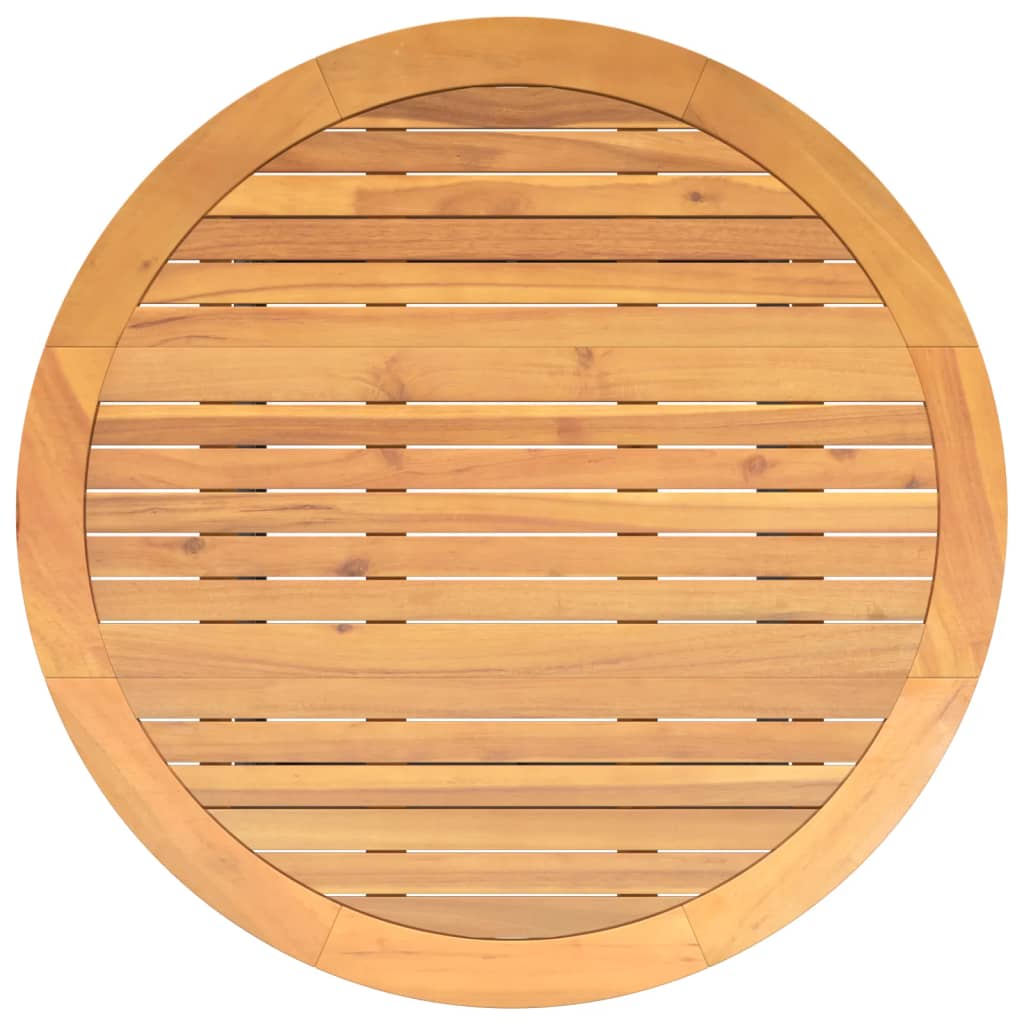 Gartentisch mit Holzplatte Schwarz Ø110x71 cm Poly Rattan – Bild 9