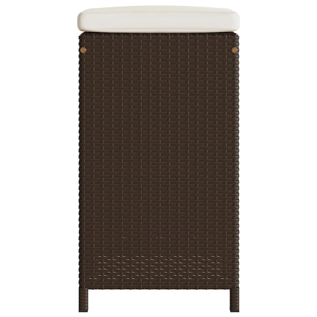 Garten-Barhocker mit Kissen 2 Stk. Braun Poly Rattan – Bild 5