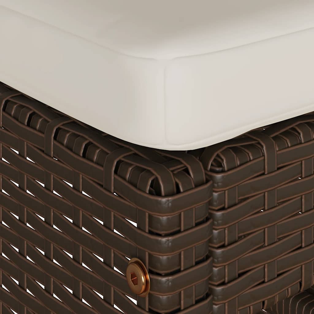 Garten-Barhocker mit Kissen 2 Stk. Braun Poly Rattan – Bild 7