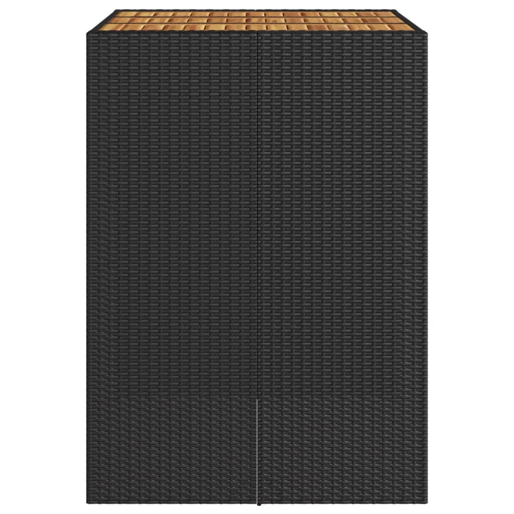 Garten-Bartisch mit Holzplatte Schwarz 105x80x110 cm Polyrattan – Bild 6