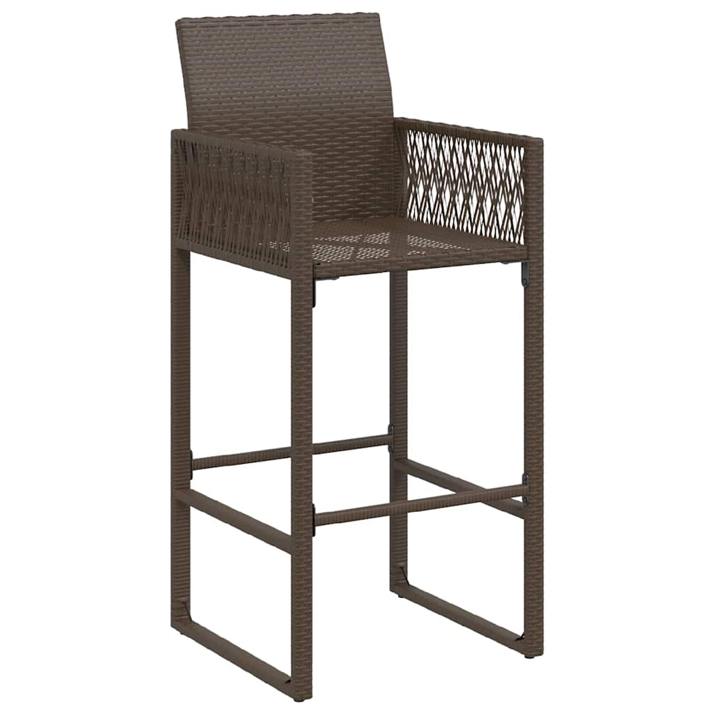 Garten-Barhocker 2 Stk. Braun Poly Rattan – Bild 4