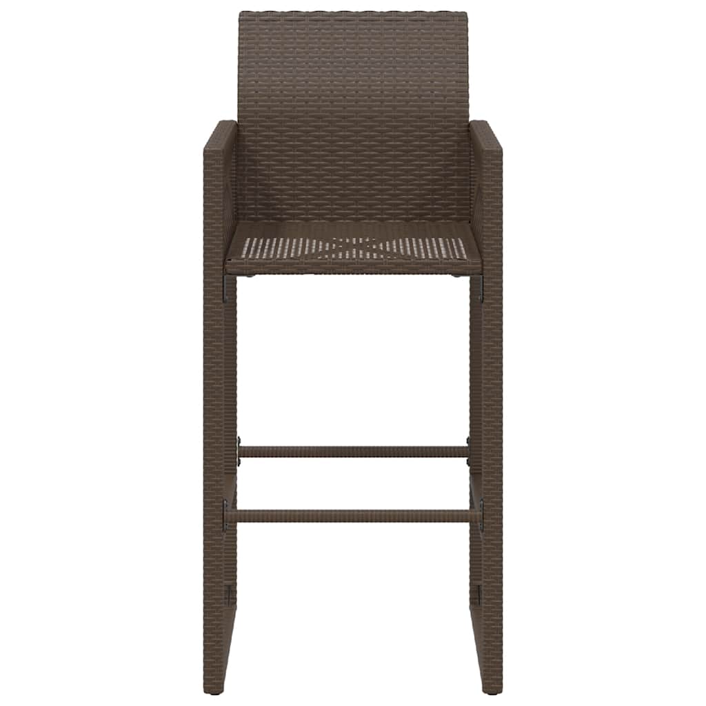 Garten-Barhocker 2 Stk. Braun Poly Rattan – Bild 5