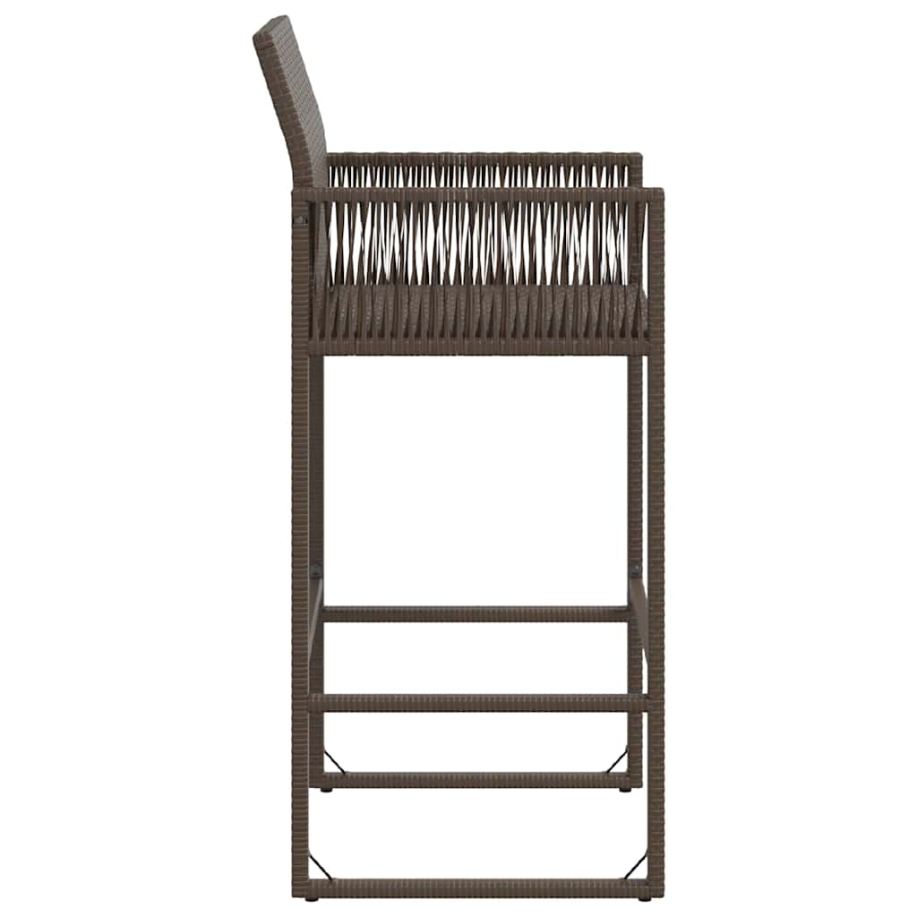 Garten-Barhocker 2 Stk. Braun Poly Rattan – Bild 6
