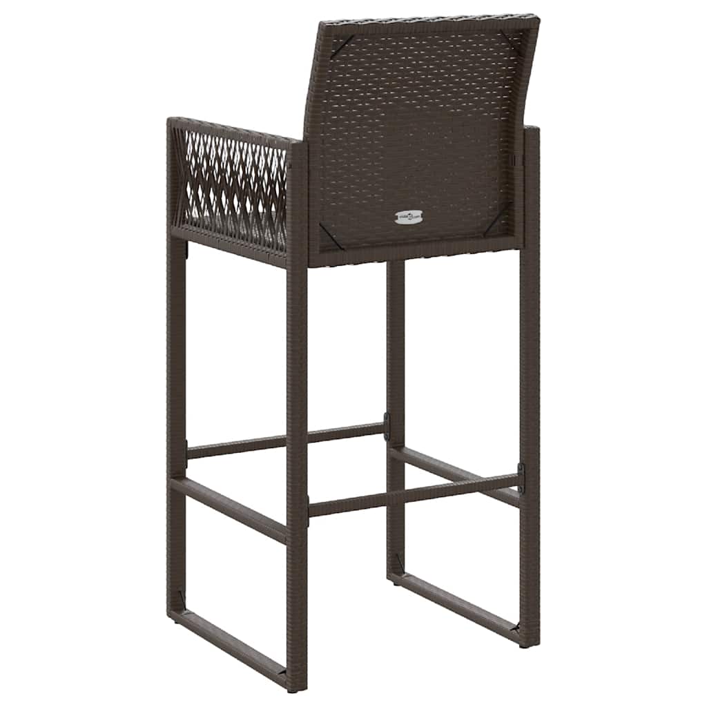 Garten-Barhocker 2 Stk. Braun Poly Rattan – Bild 7