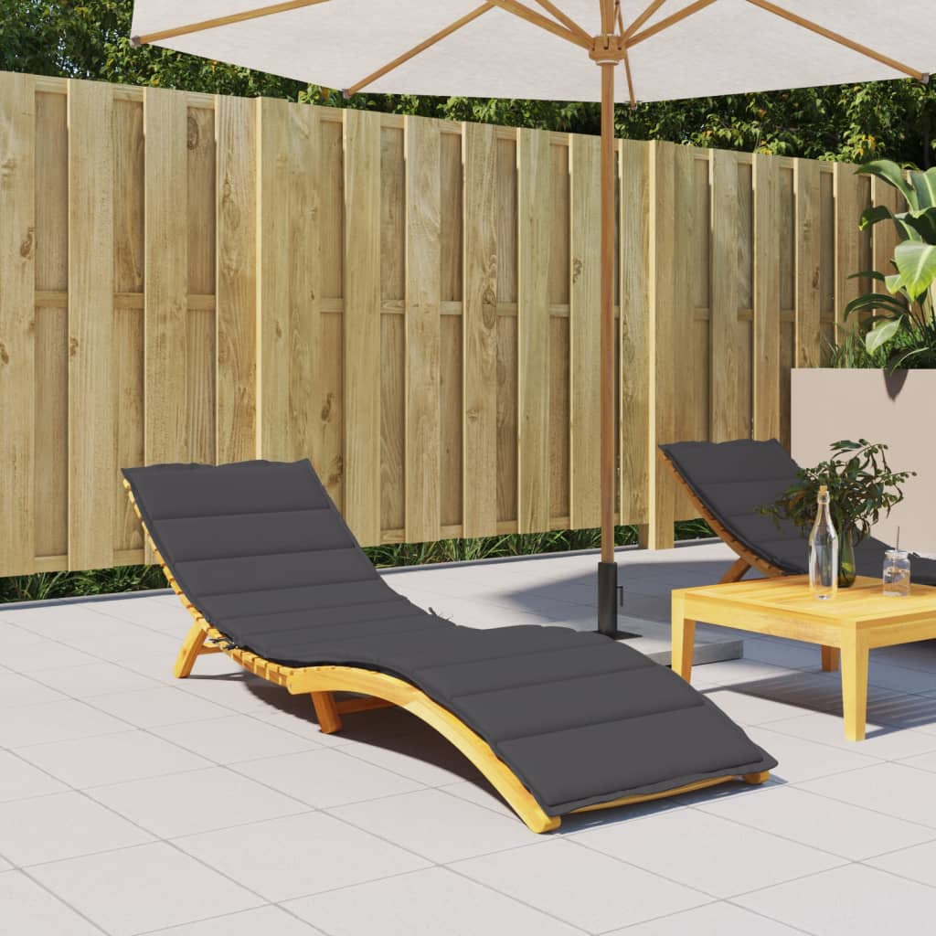 Sonnenliegen-Auflage Melange Anthrazit 200x50x4 cm Stoff – Bild 3