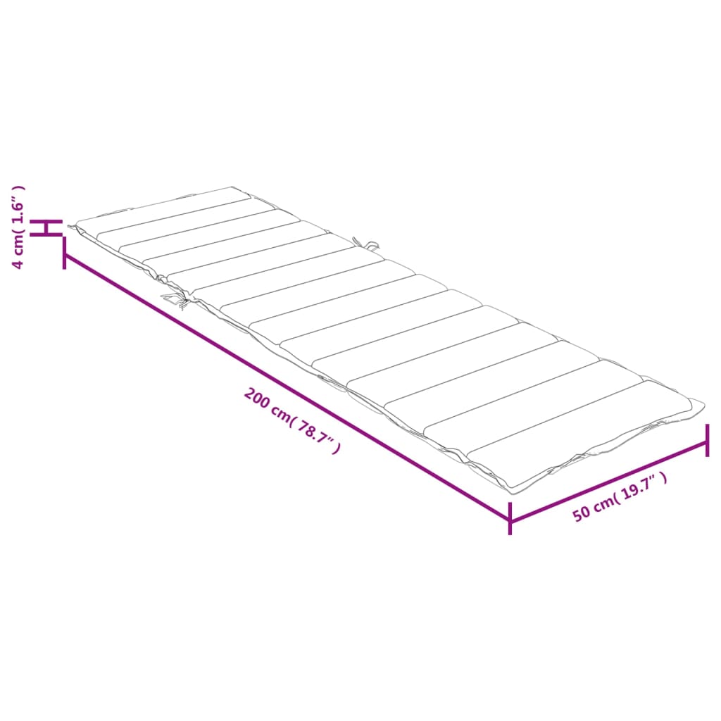 Sonnenliegen-Auflage Melange Anthrazit 200x50x4 cm Stoff – Bild 9