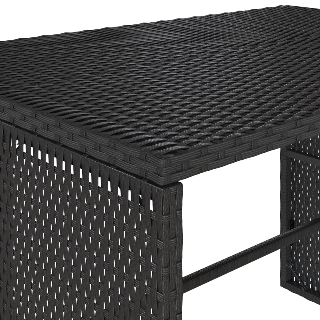 3-tlg. Garten-Essgruppe mit Kissen Schwarz Poly Rattan – Bild 10