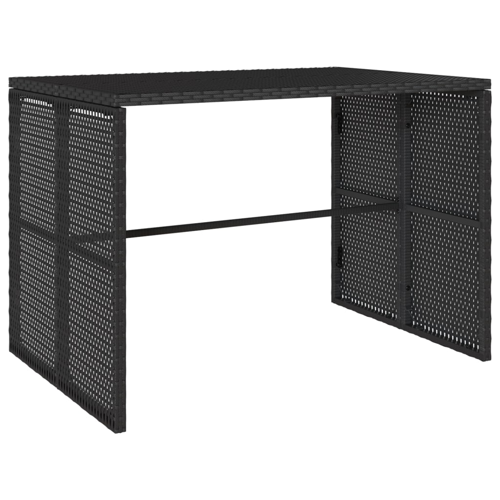 3-tlg. Garten-Essgruppe mit Kissen Schwarz Poly Rattan – Bild 8