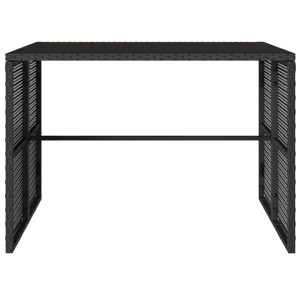 3-tlg. Garten-Essgruppe mit Kissen Schwarz Poly Rattan – Bild 9