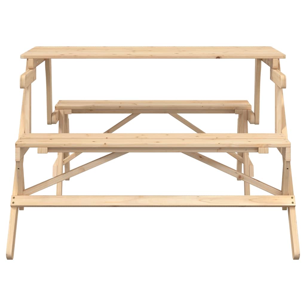 Picknicktisch mit Bänken 2-in-1 Massivholz Tanne – Bild 4