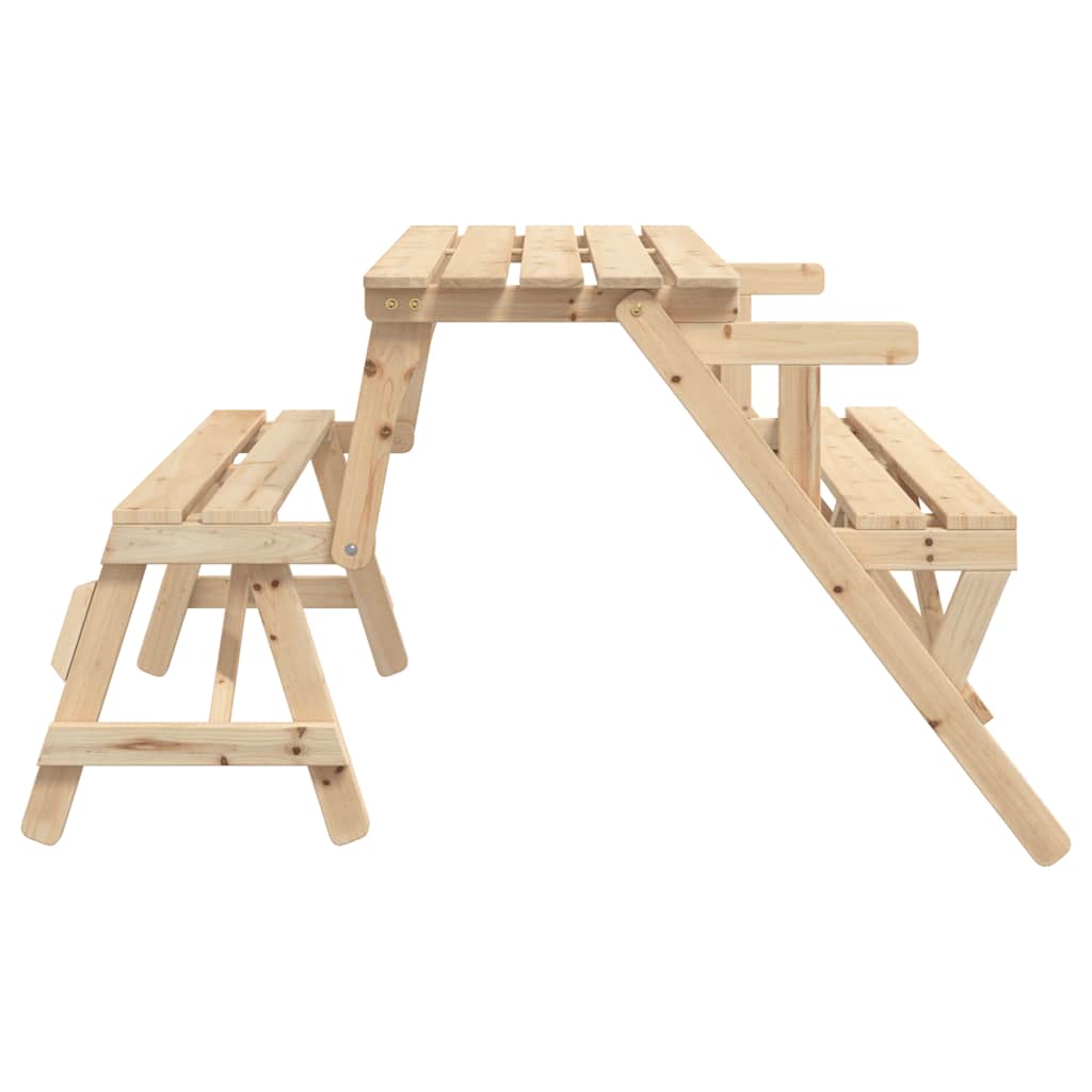Picknicktisch mit Bänken 2-in-1 Massivholz Tanne – Bild 5