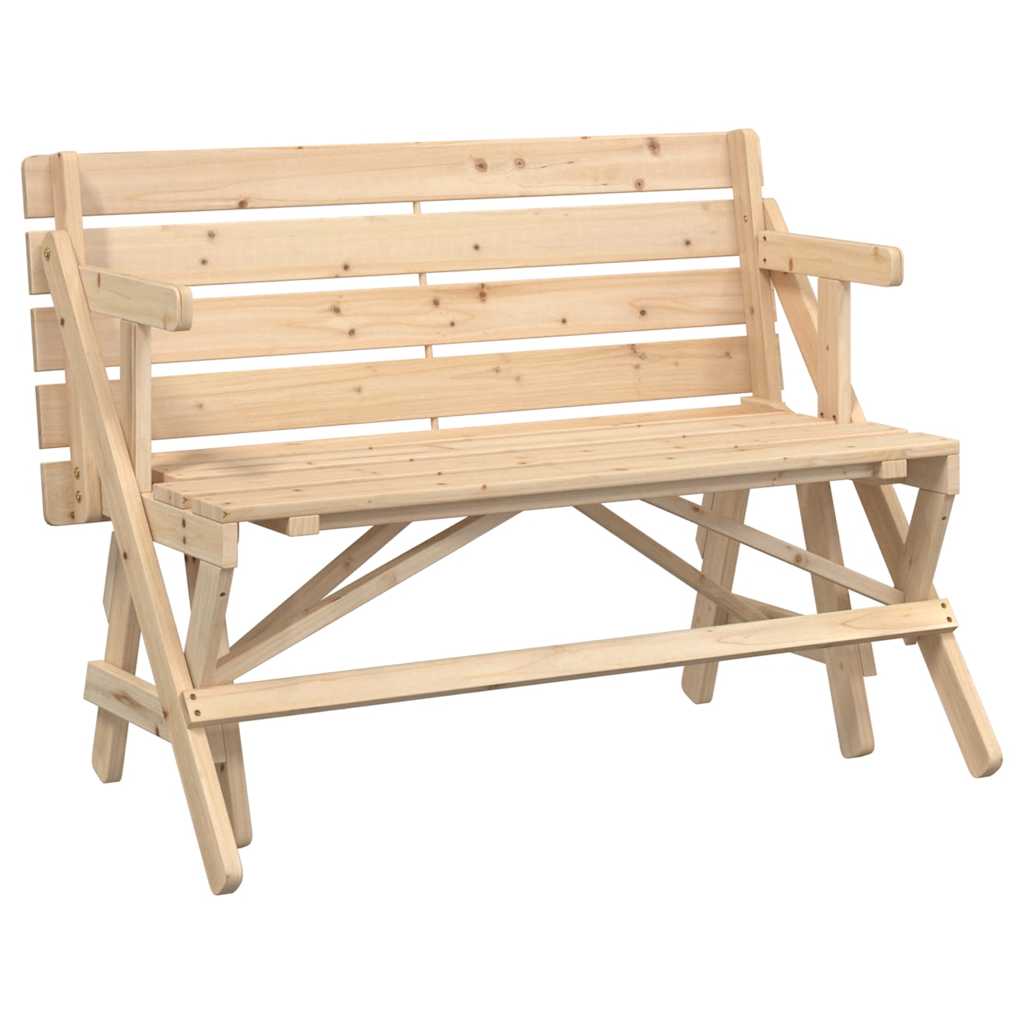 Picknicktisch mit Bänken 2-in-1 Massivholz Tanne – Bild 8