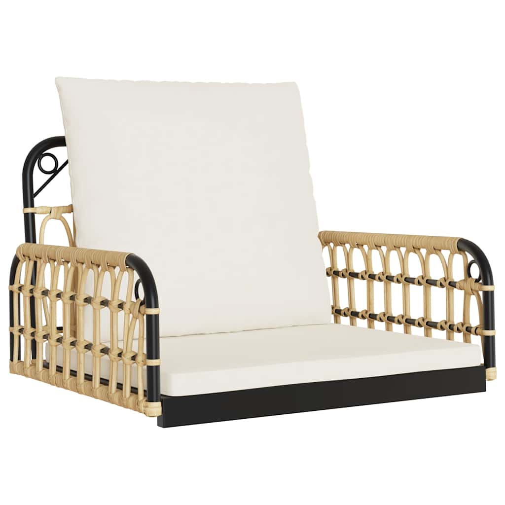Hängestuhl mit Kissen 63x58x39 cm Poly Rattan und Stahl – Bild 2