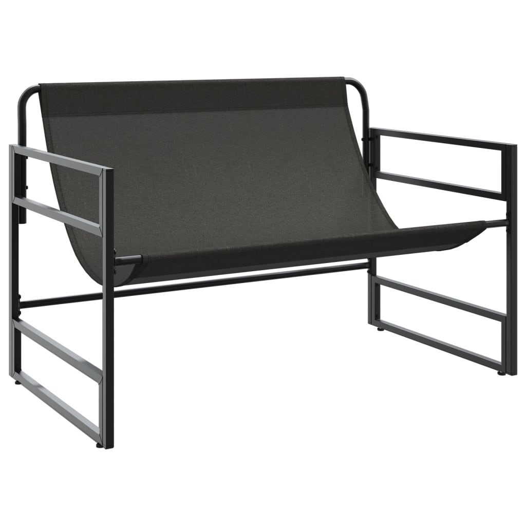 Gartenbank mit Kissen Anthrazit 113 cm Stahl – Bild 5