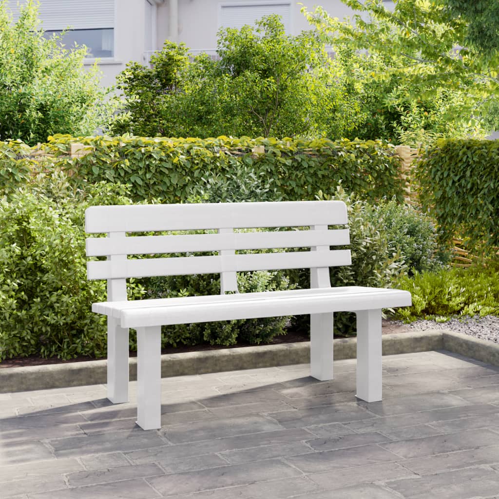 Gartenbank Weiß 110x52x71 cm Polypropylen – Bild 3