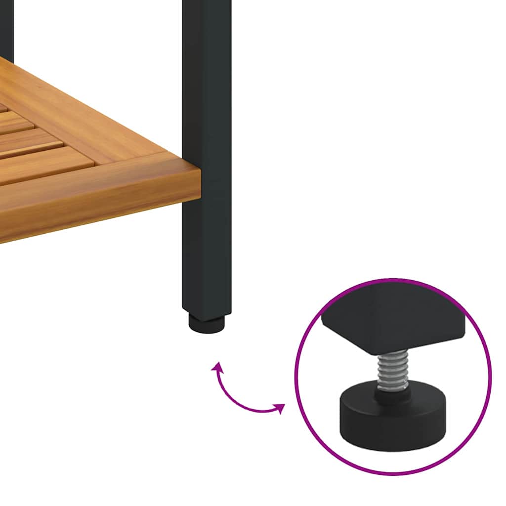 Tisch für Outdoor Natürlich und Schwarz 80 x 35 x 75 cm – Bild 10
