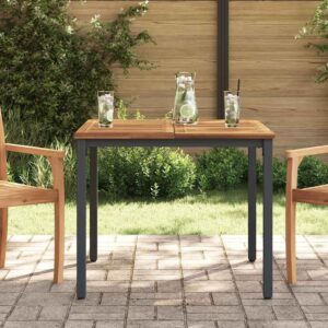Tisch für Outdoor Natürlich und Schwarz 90 x 90 x 75 cm