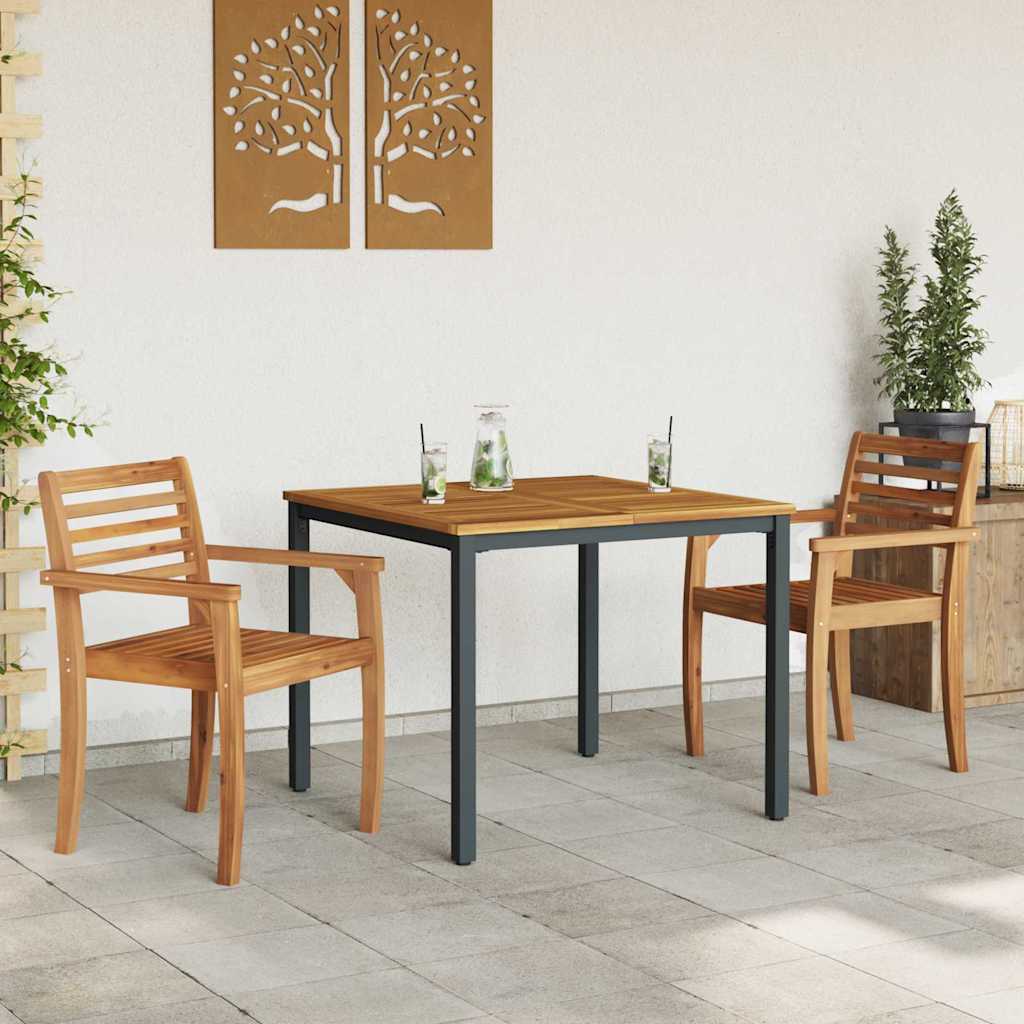 Tisch für Outdoor Natürlich und Schwarz 90 x 90 x 75 cm – Bild 4
