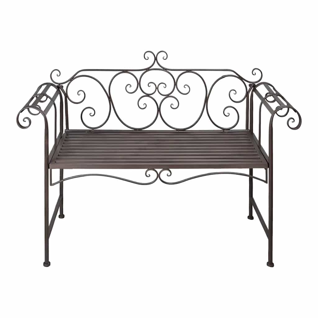 Gartenbank 132 cm Stahl Antik Braun – Bild 2