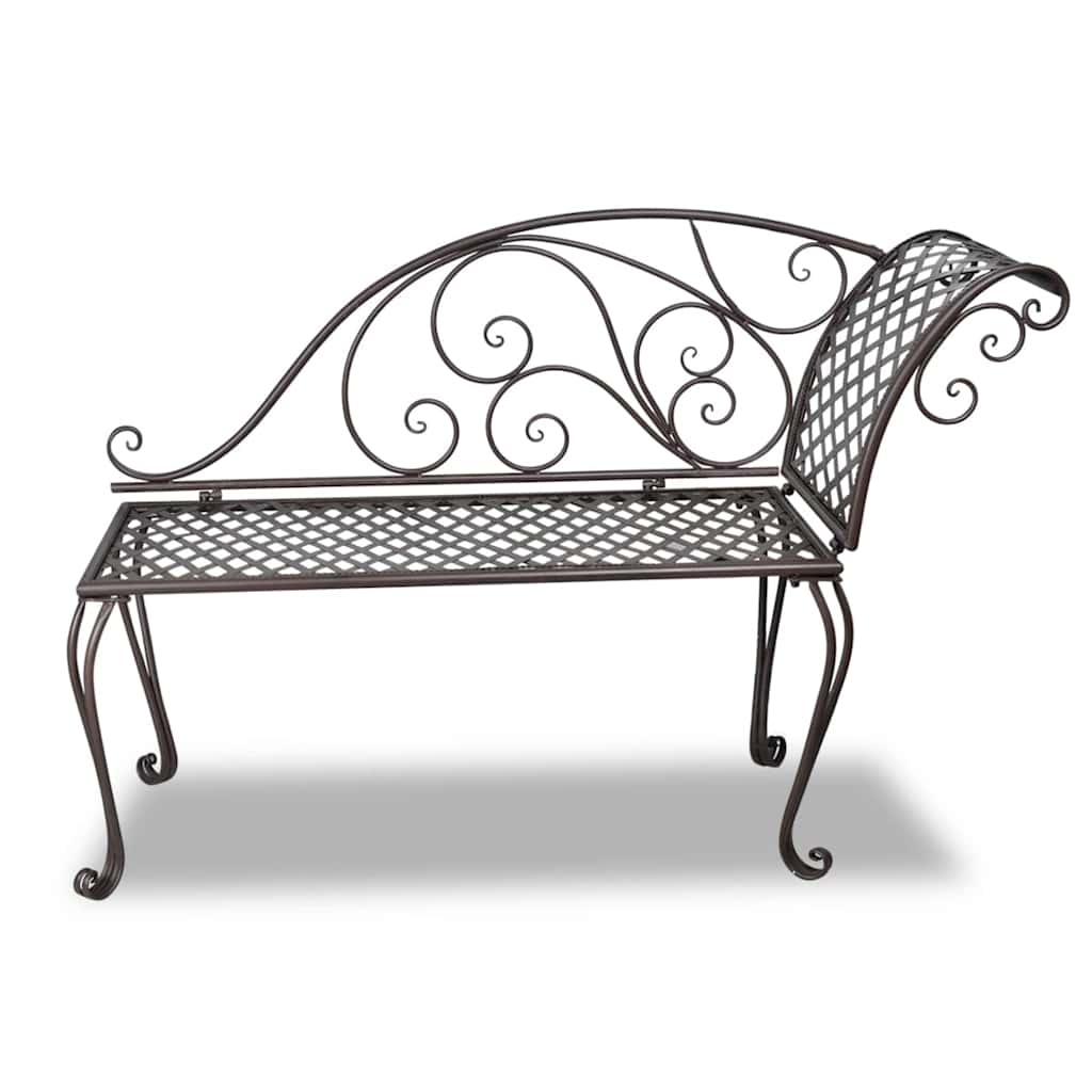 Garten-Chaiselongue 128 cm Stahl Antik Braun – Bild 2
