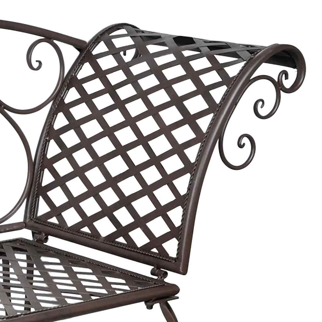 Garten-Chaiselongue 128 cm Stahl Antik Braun – Bild 4