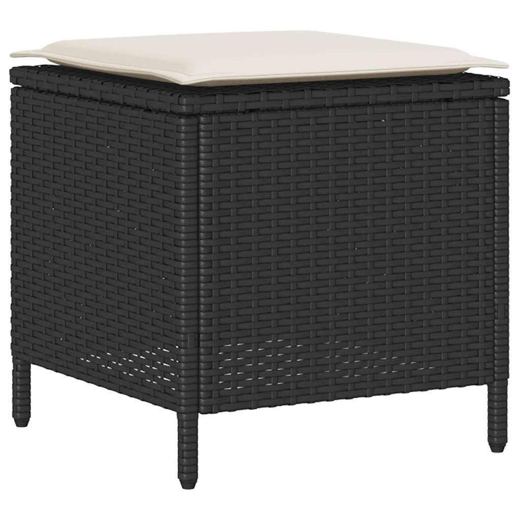 4-tlg. Garten-Sofagarnitur mit Kissen Schwarz Poly Rattan – Bild 6