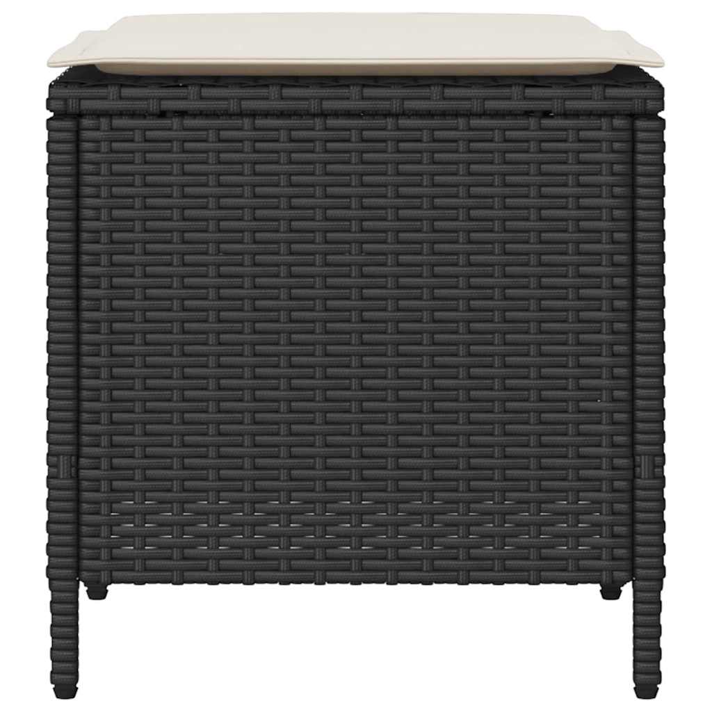 4-tlg. Garten-Sofagarnitur mit Kissen Schwarz Poly Rattan – Bild 7
