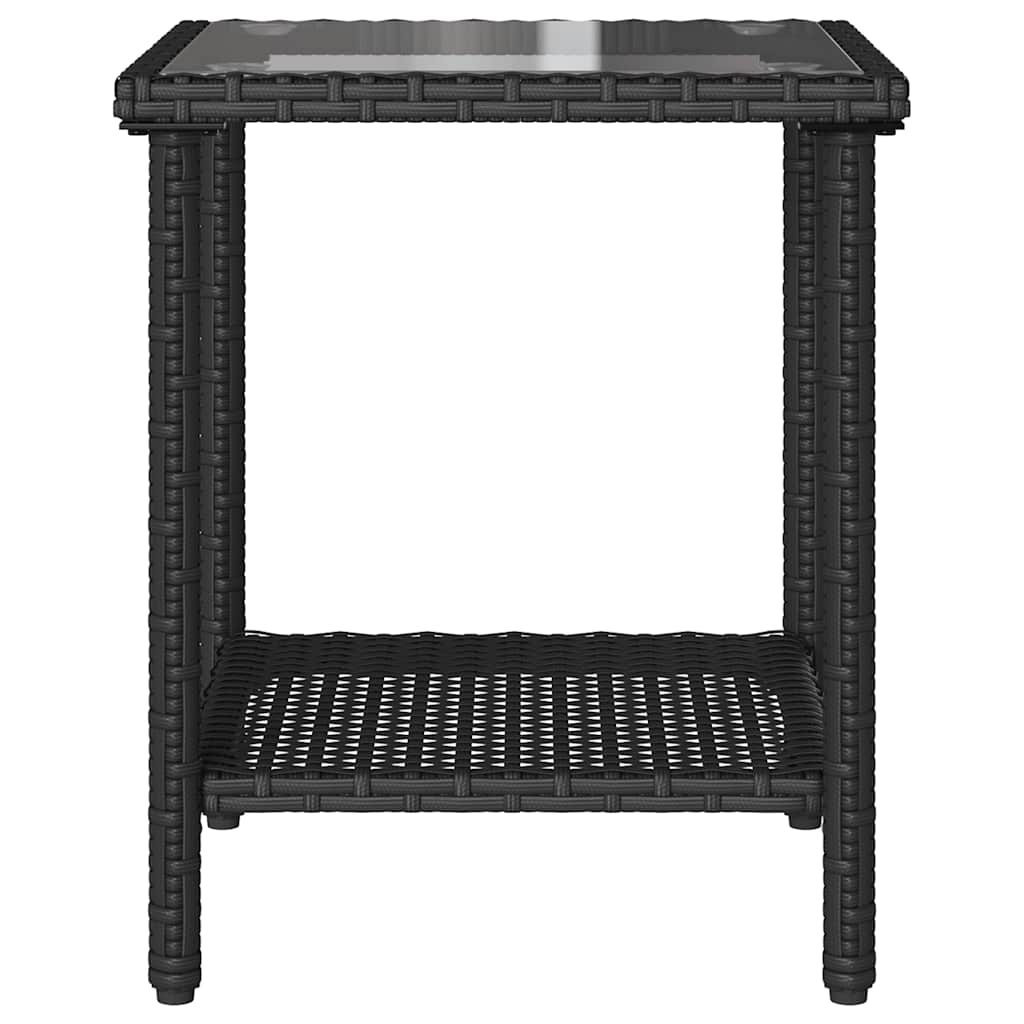 Gartensofa in L-Form mit Tisch und Kissen Schwarz Poly Rattan – Bild 8