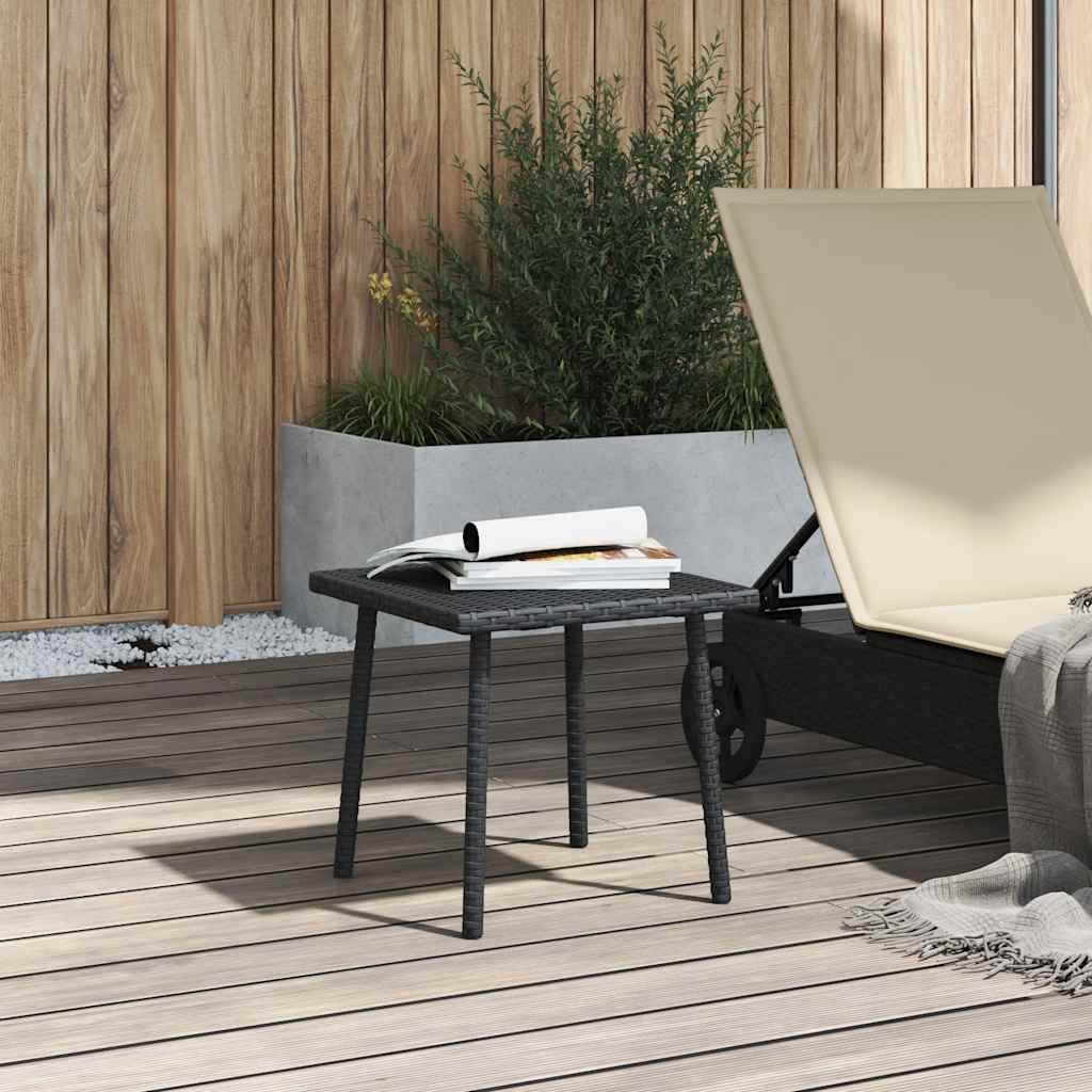 Garten-Couchtisch Rechteckig Schwarz 40x40x37 cm Poly Rattan – Bild 3